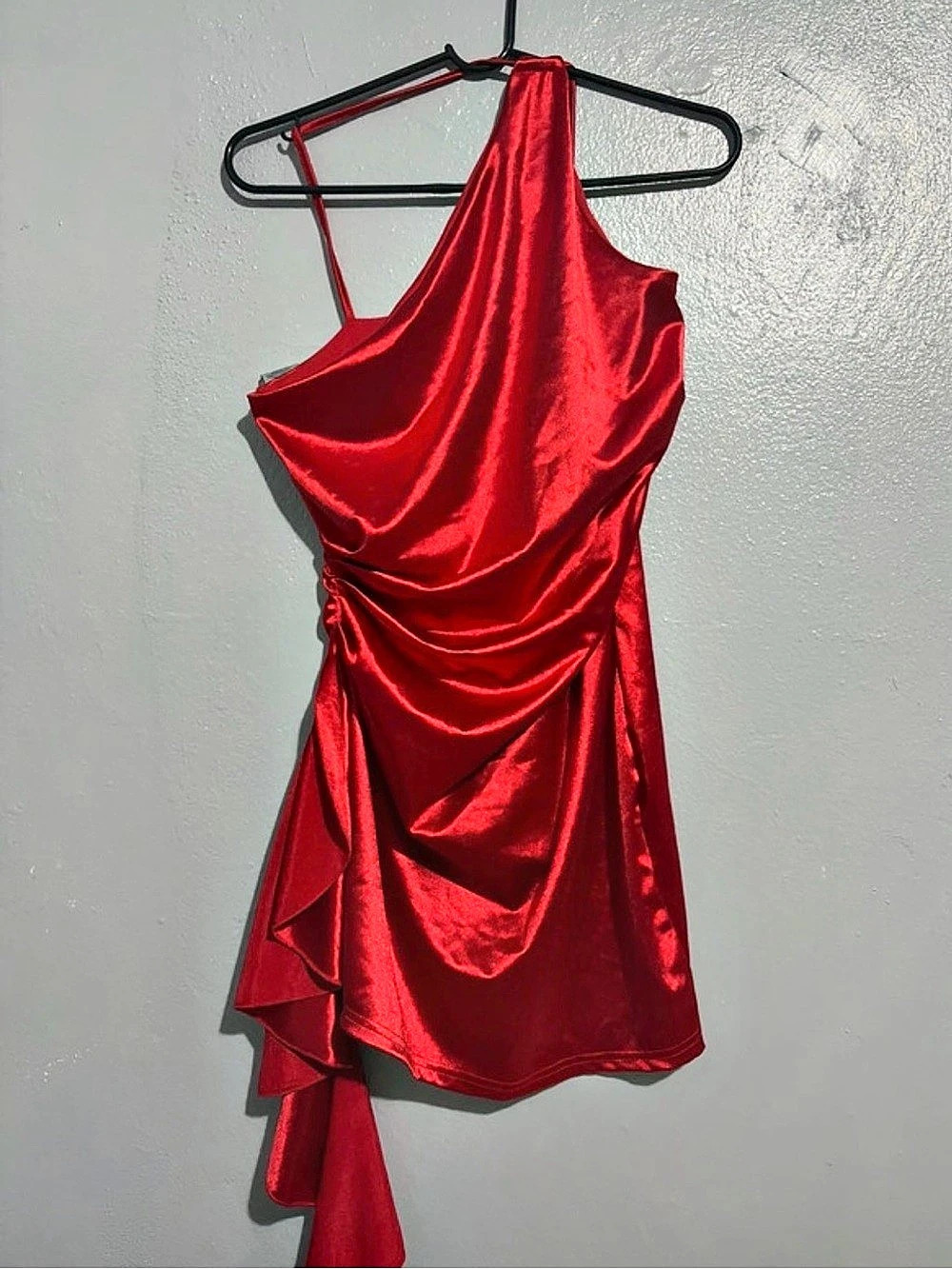 Red Draped Mini Dress